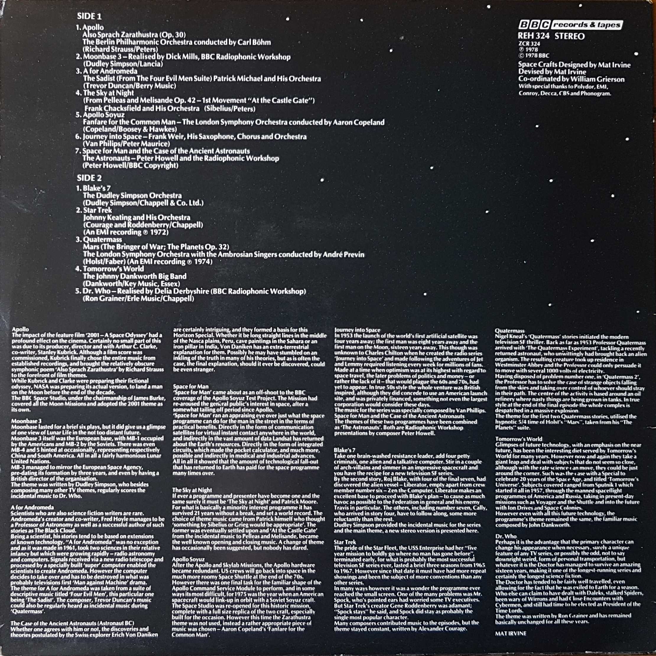 Picture of REH 324 BBC space themes by artist Various from the BBC records and Tapes library